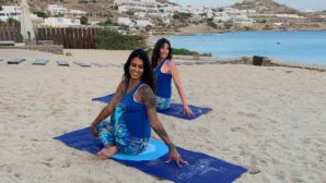 beach yoga