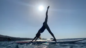 Paddle board yoga